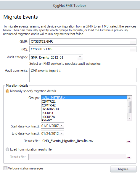 Migrate Events